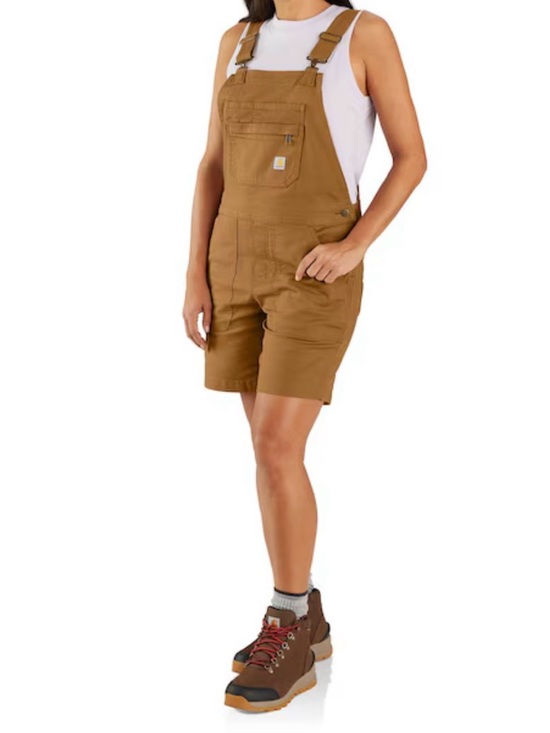 Carhartt Pants - Carhartt Rugged Flex Relaxed Fit Canvas Shortall Women Xl Brown